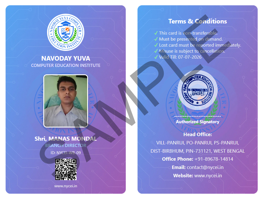 DIRECTOR ID CARD SAMPLE