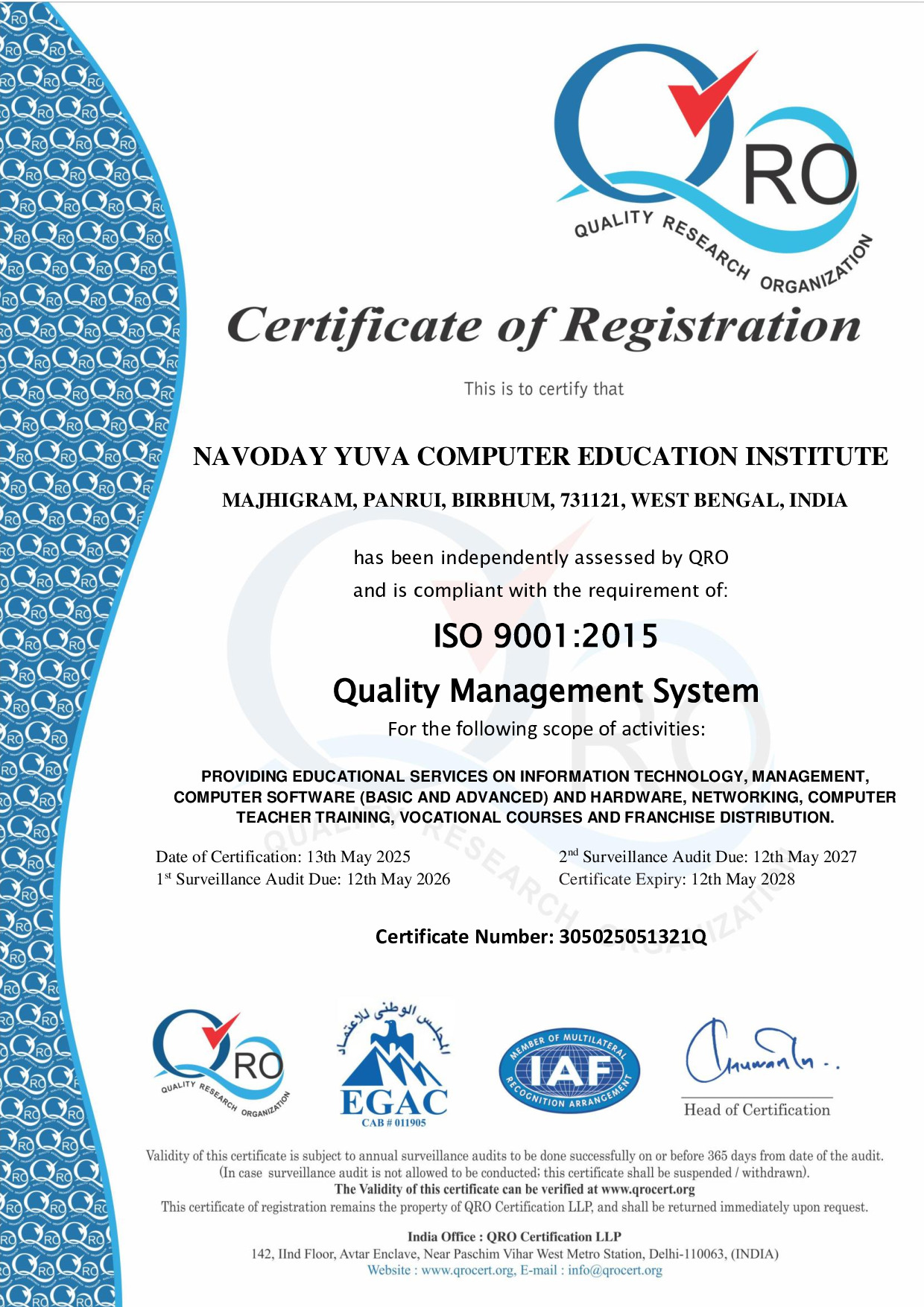Certificate Preview